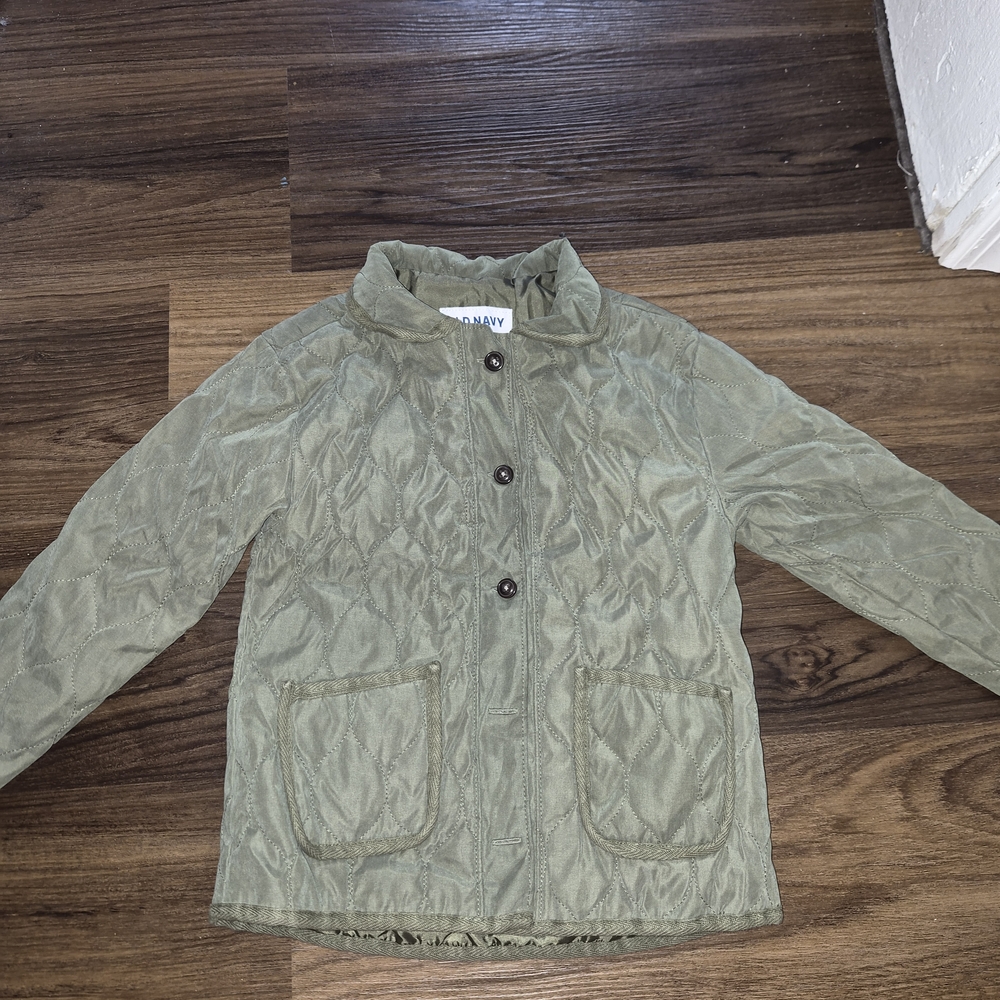 Old Navy Kids Green Quilted Puffer Jacket